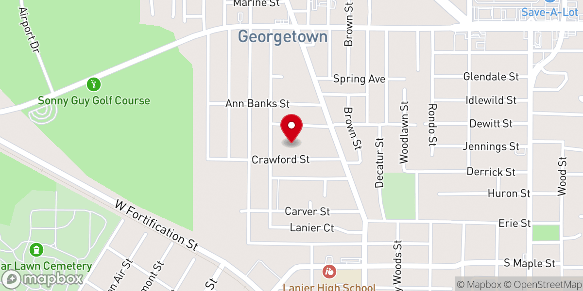 Map showing location of Washington Temple Christian Methodist Episcopal Church