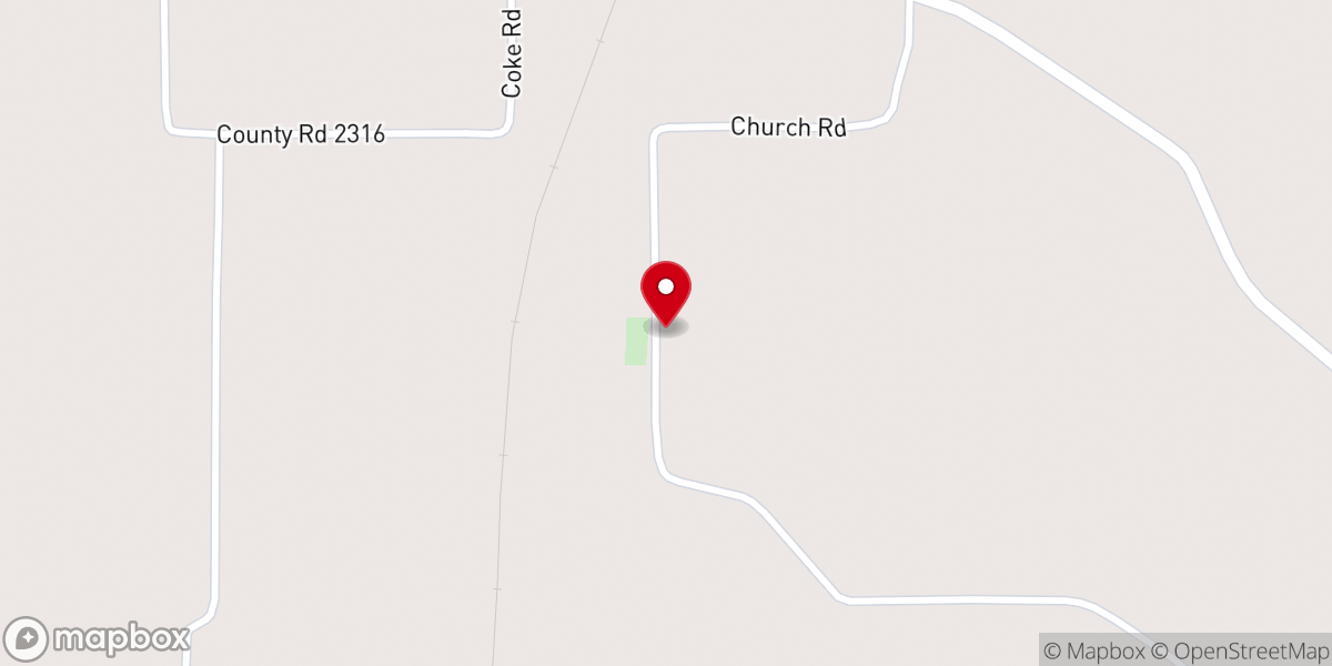 Map showing location of Rocky Mound Church