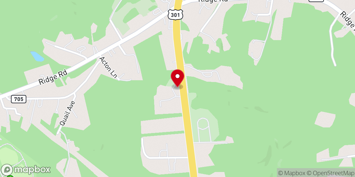 Map showing location of Antioch Baptist Church