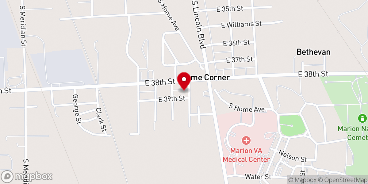 Map showing location of Immanuel Baptist Church