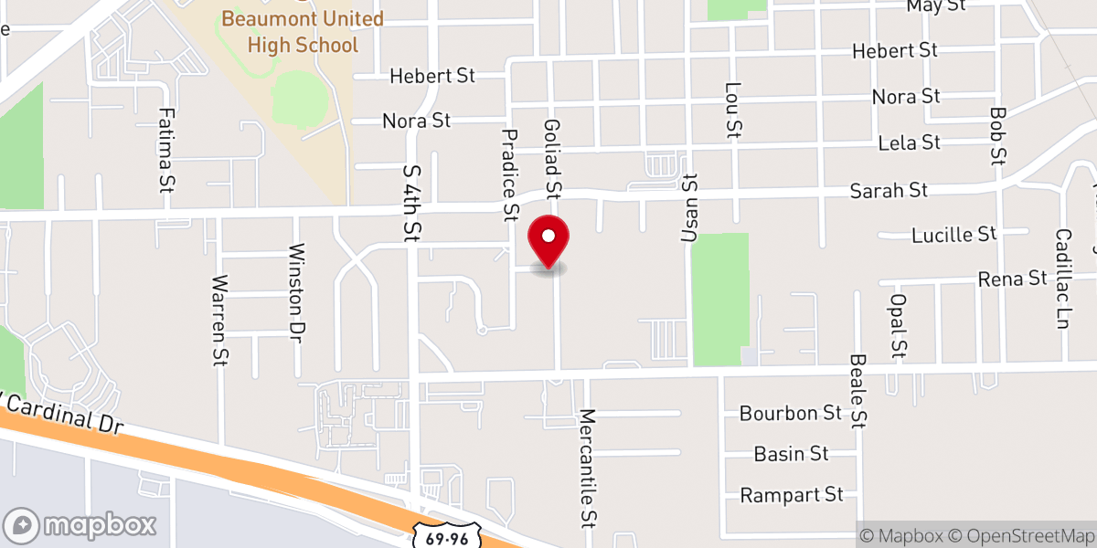 Map showing location of New Booker Missionary Baptist Church