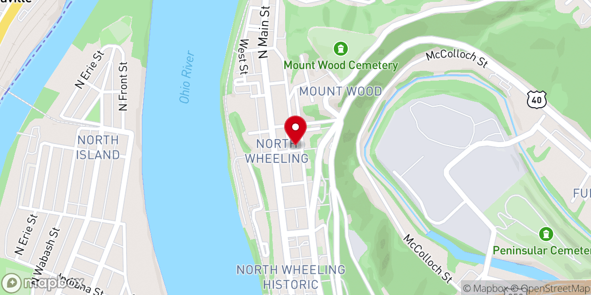 Map showing location of North Street United Methodist Church