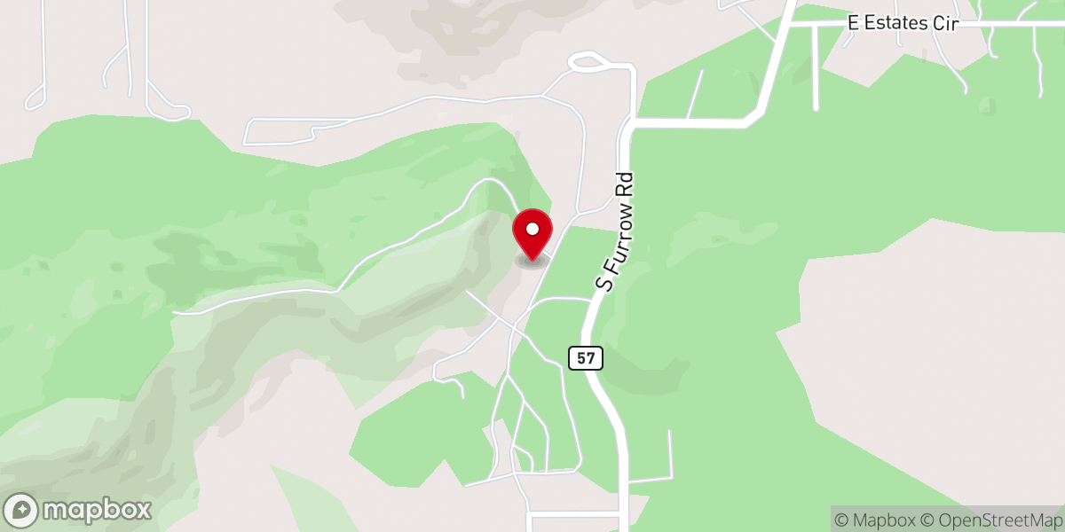 Map showing location of Ponderosa Retreat and Conference Center