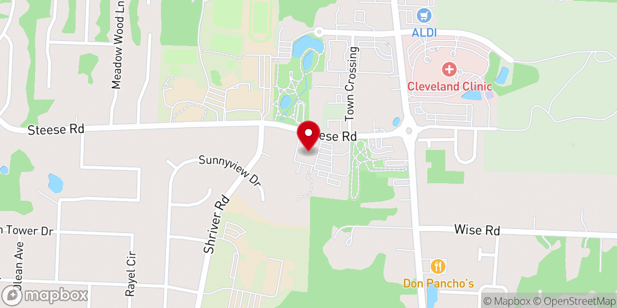 Map showing location of Parish Life Center