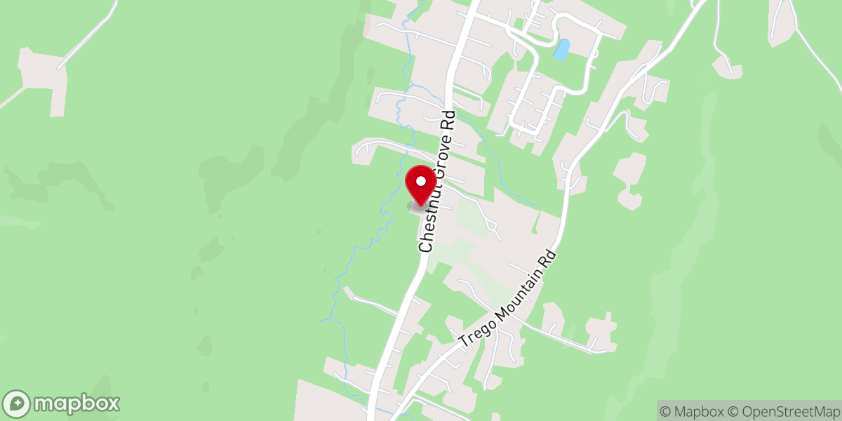 Map showing location of Chestnut Grove Bible Church
