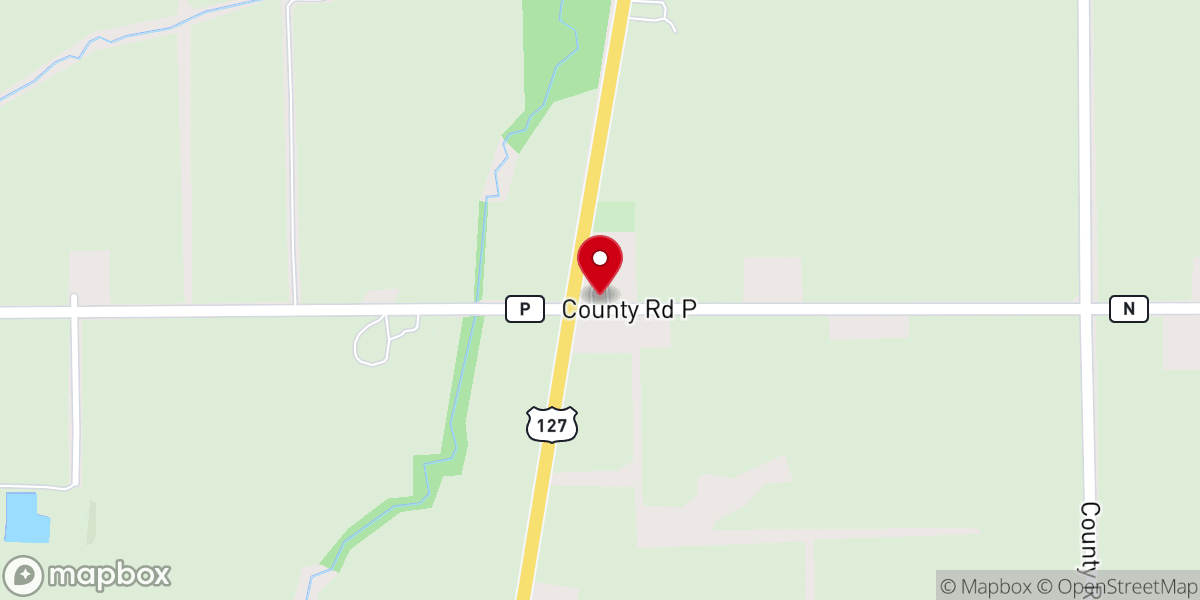 Map showing location of Olive Branch Church