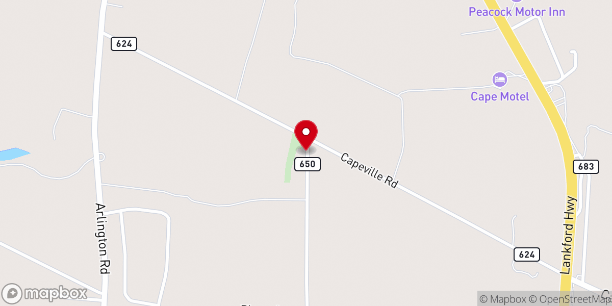 Map showing location of Ebenezer AME Church