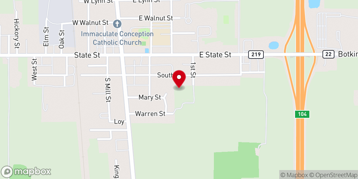 Map showing location of The Potters House Christian Ministries Inc