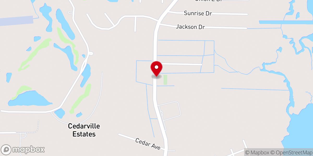 Map showing location of North River Methodist Church