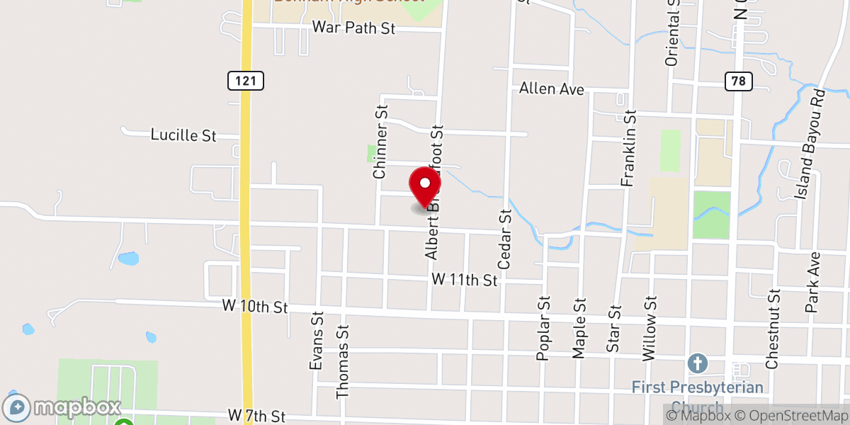 Map showing location of Zion Lutheran Church