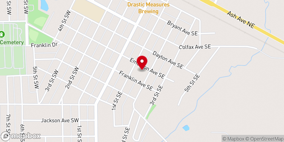 Map showing location of St. Ann Catholic Church