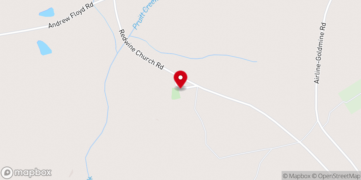 Map showing location of Redwine Church