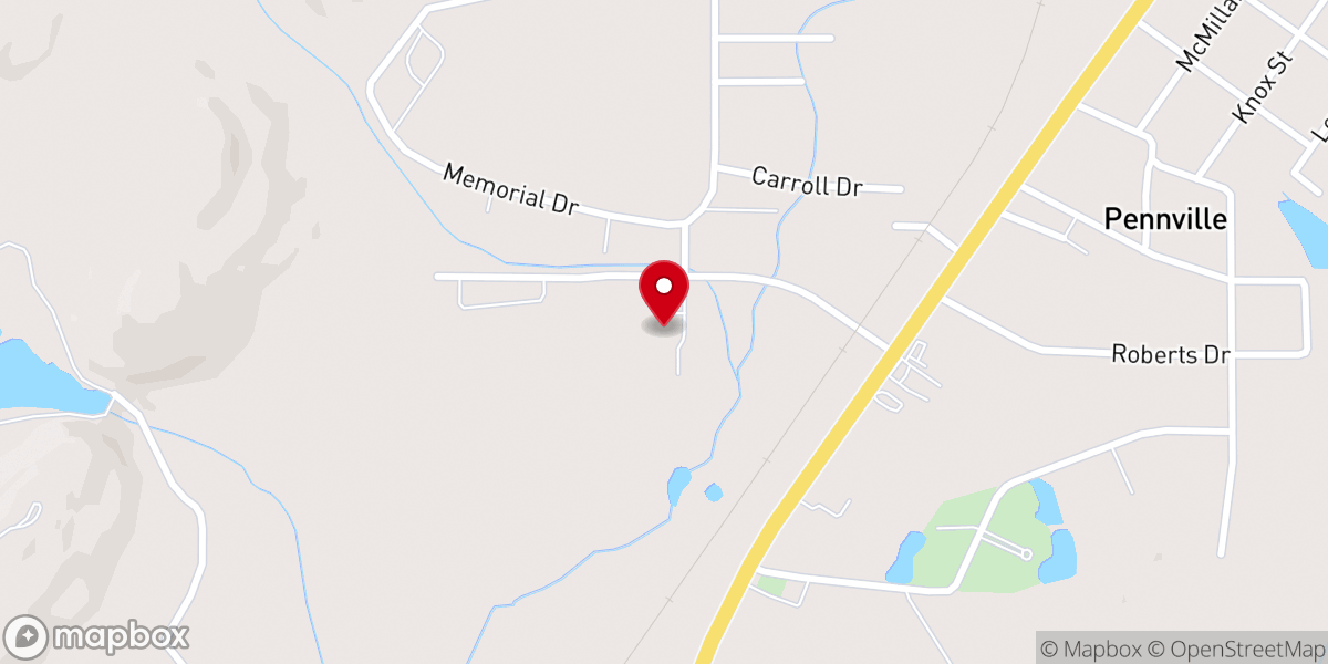 Map showing location of New Haven Baptist Church