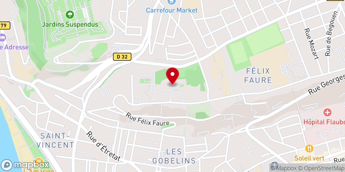 Map showing location of Monastère du Carmel du Havre