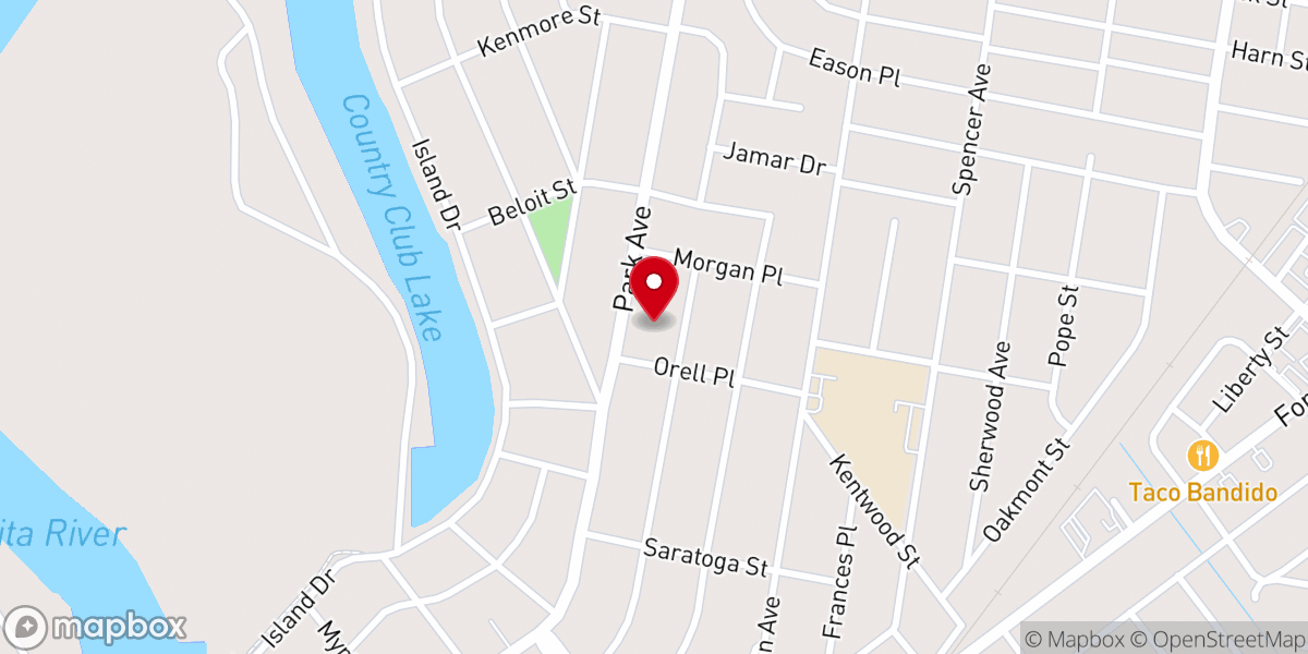 Map showing location of Temple B'nai Israel