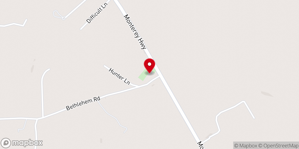 Map showing location of Bethlehem United Methodist Church