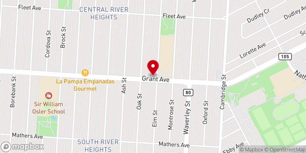 Map showing location of Saint Peter's Anglican Church