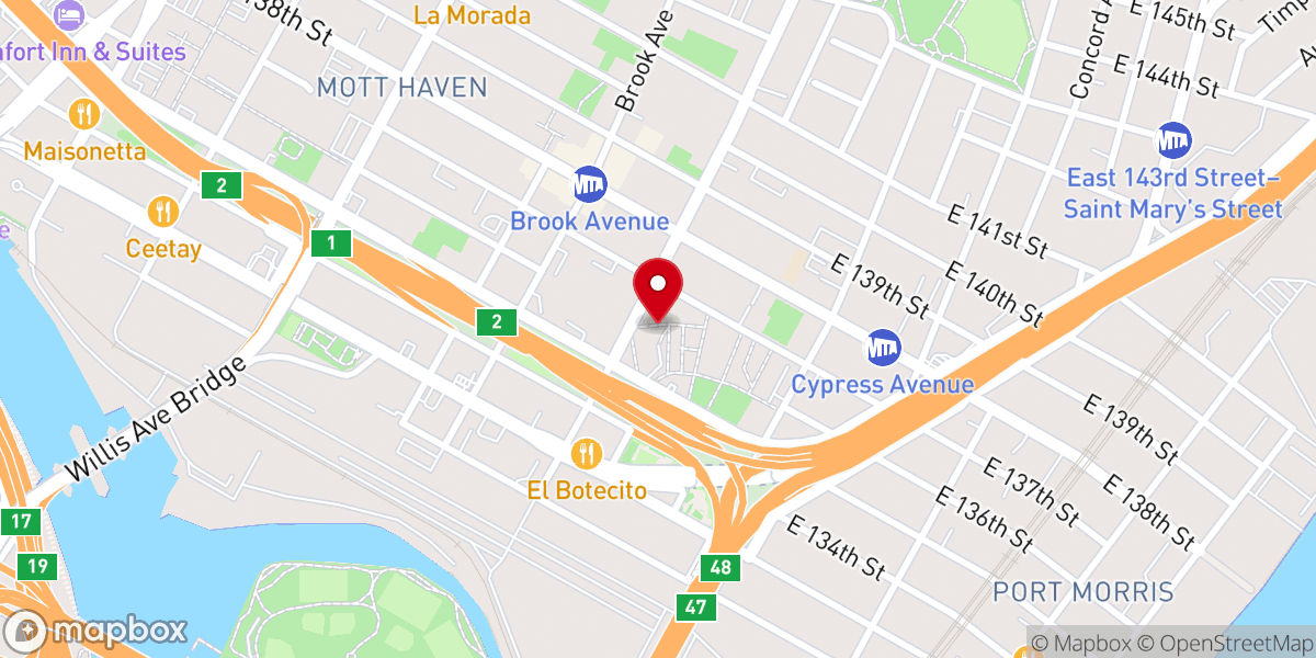 Map showing location of NYCHA Mill Brook Houses