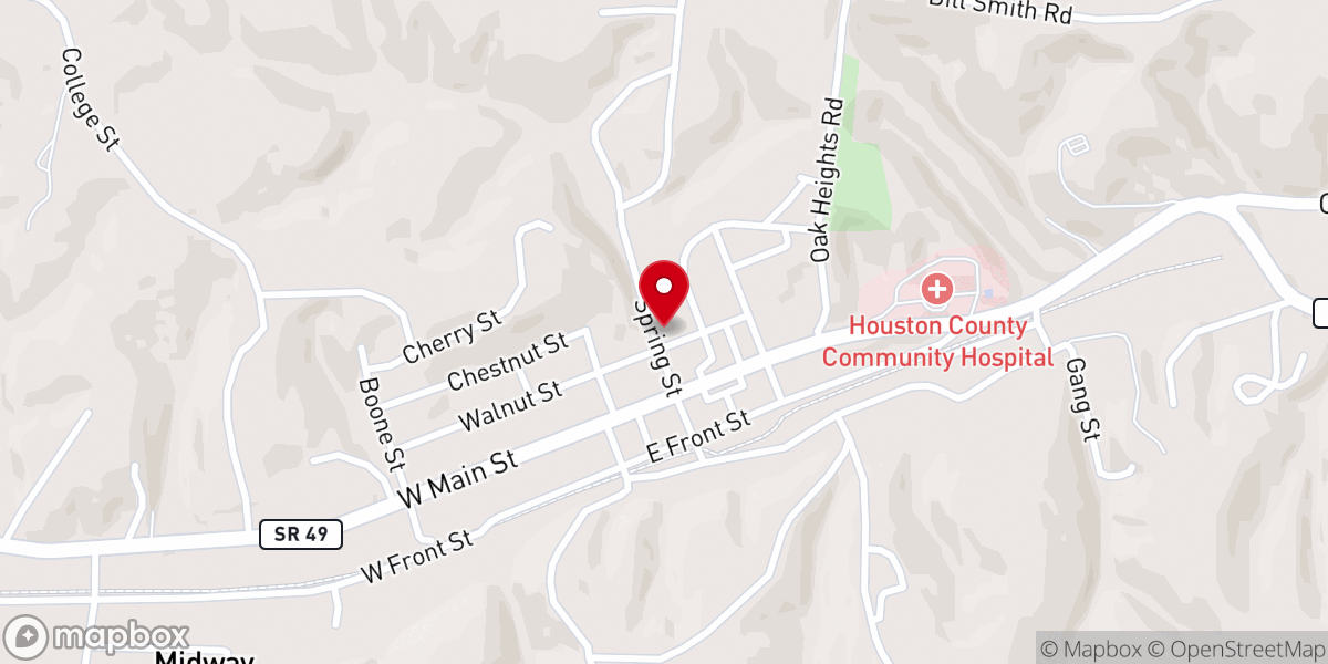 Map showing location of Erin United Methodist Church