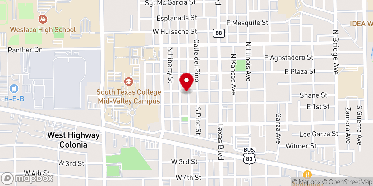 Map showing location of Templo Elim