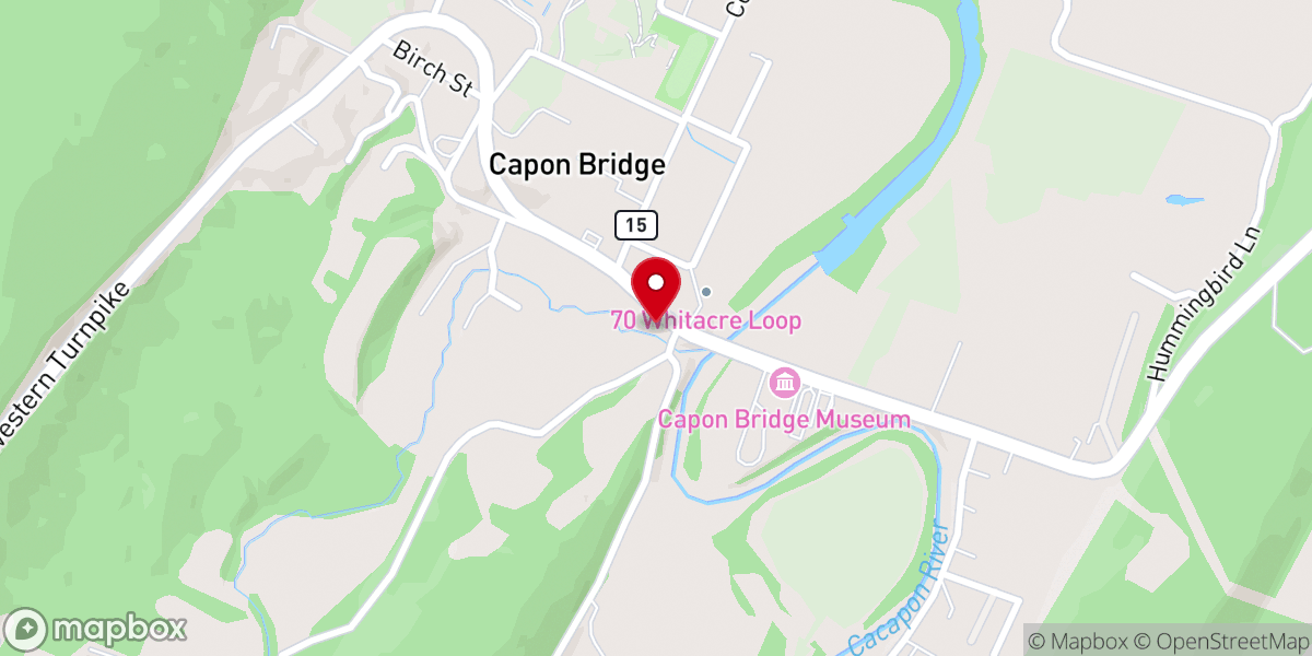 Map showing location of Mountain View Assembly of God