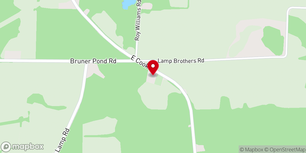 Map showing location of Union Springs Free Will Baptist Church