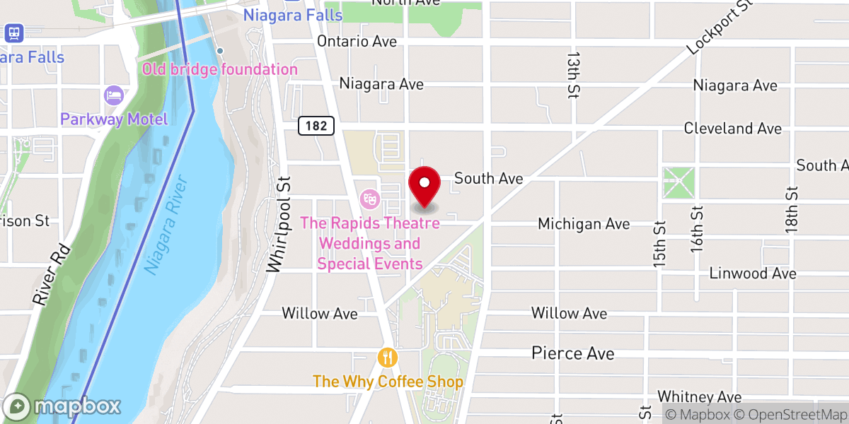 Map showing location of Zion Evangelical Lutheran Church