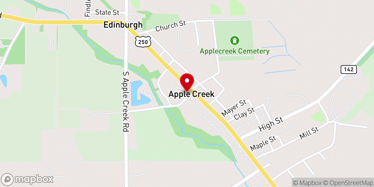 Map showing location of Apple Creek United Methodist