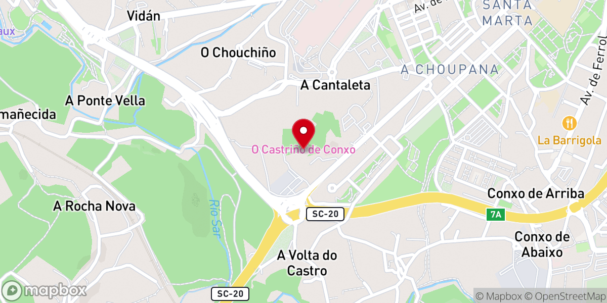 Map showing location of Petroglifo do Castriño de Conxo