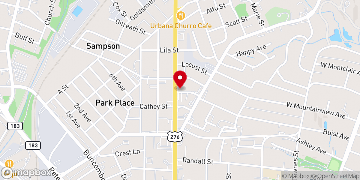 Map showing location of Griggs Memorial Baptist Church