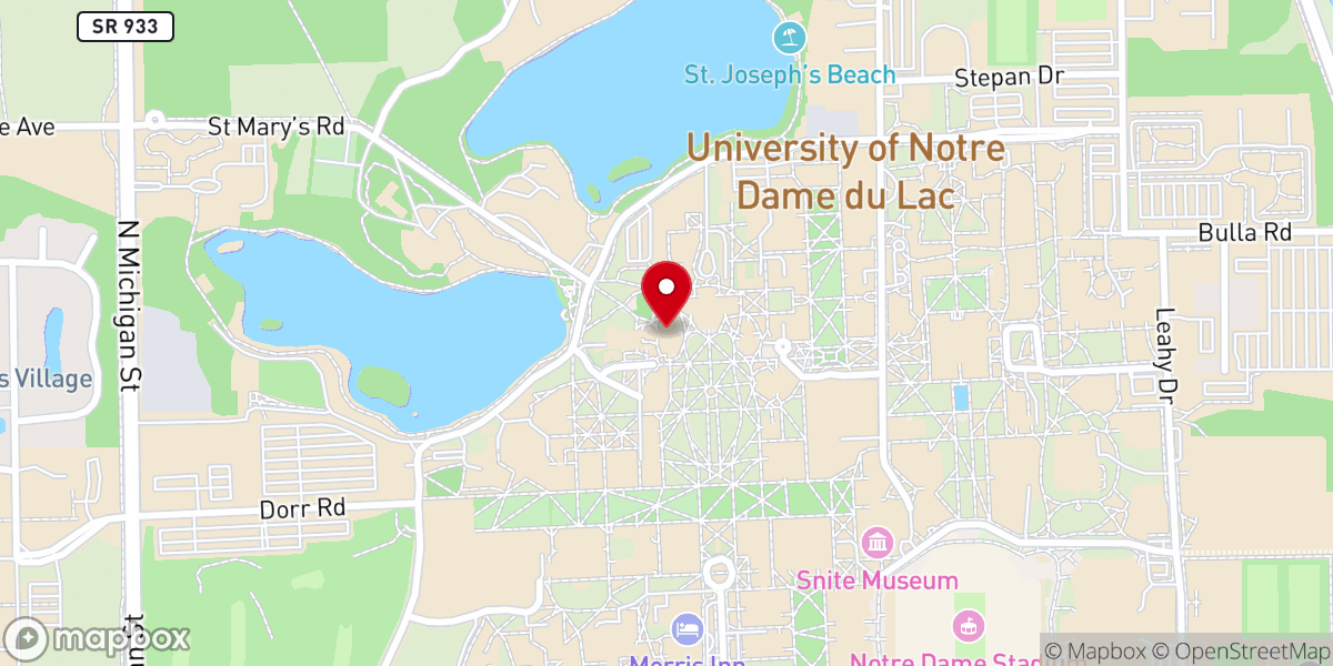 Map showing location of Basilica of the Sacred Heart