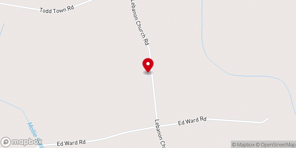 Map showing location of Mission Valley Freewill Baptist Church