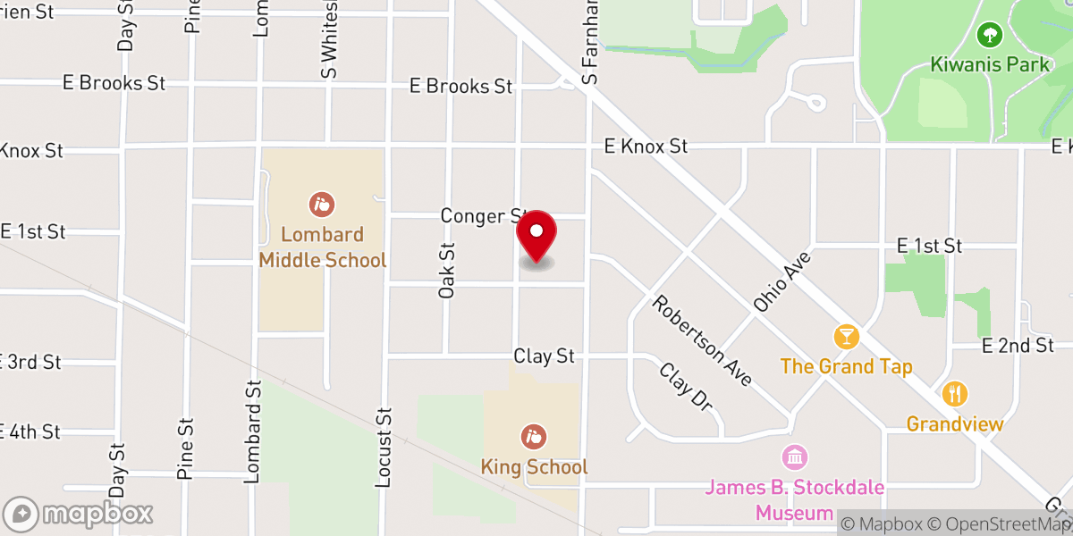 Map showing location of First Church of the Nazarene