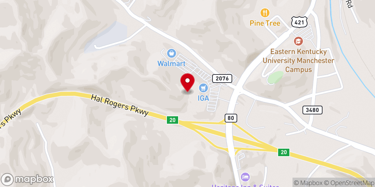 Map showing location of Liberty Worship Center