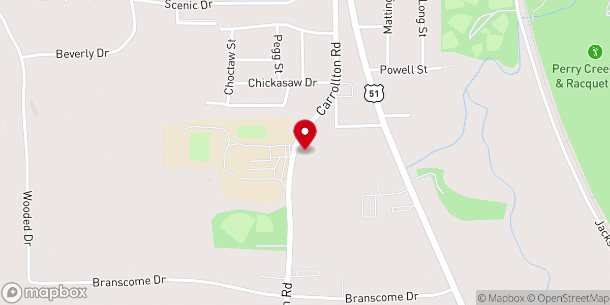 Map showing location of Enon Baptist Church