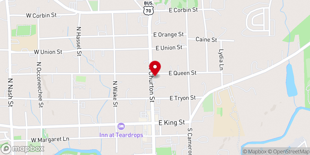 Map showing location of Dickerson Chapel AME Church