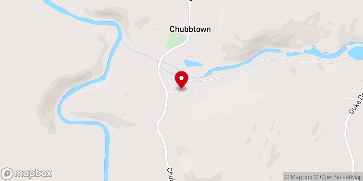 Map showing location of Chubb Chapel United Methodist Church
