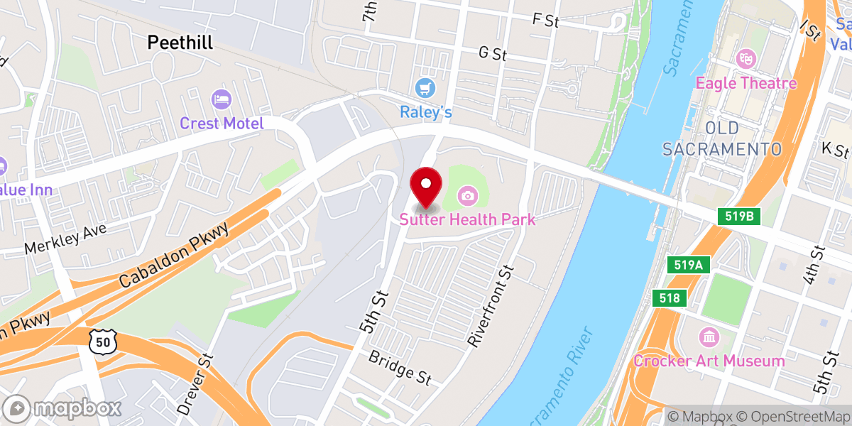 Map showing location of Sacramento River Cats