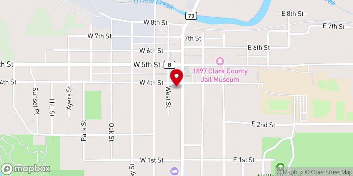 Map showing location of Hillside Community Church