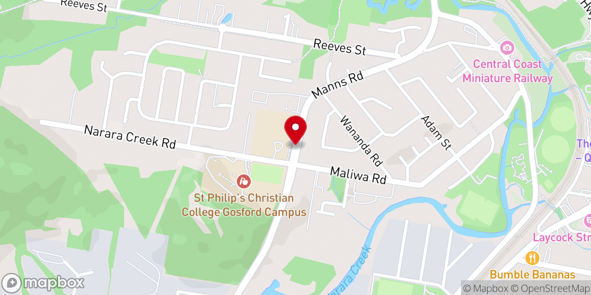 Map showing location of C3 Church Narara Central Coast