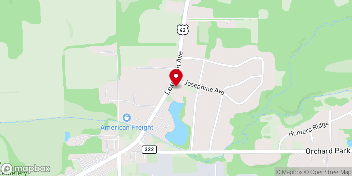 Map showing location of New Liberty Baptist Church