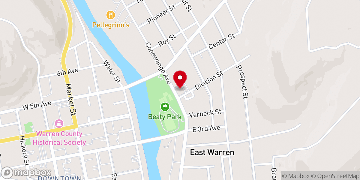 Map showing location of St Paul Lutheran Church