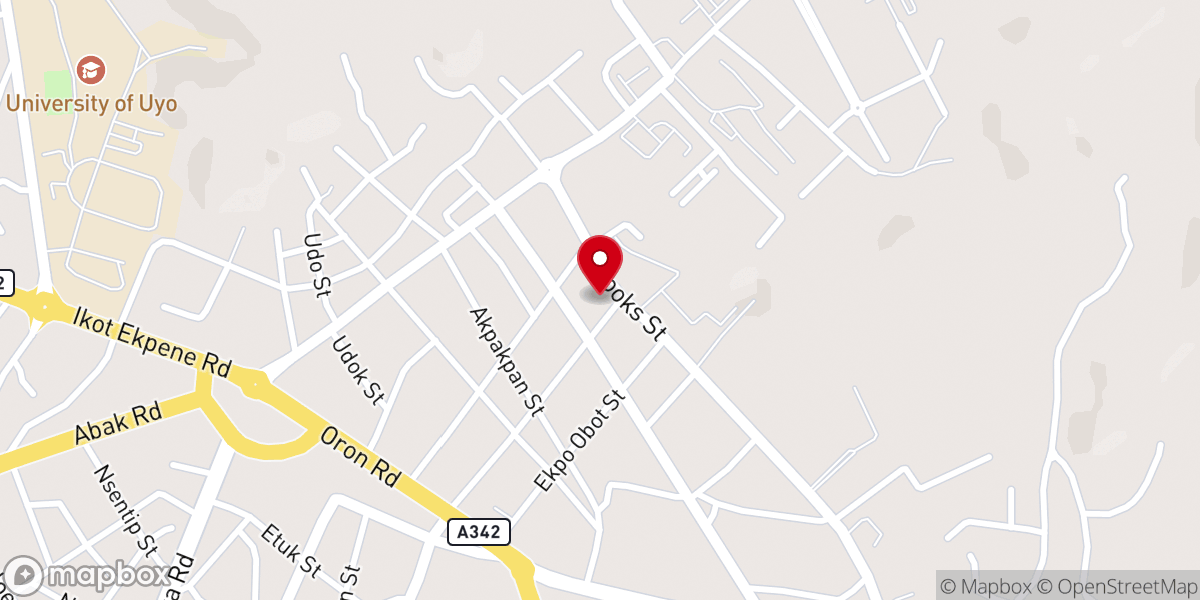 Map showing location of Church of Cameroon Anglican Communion - Cathedral Church of All Saints Uyo.
