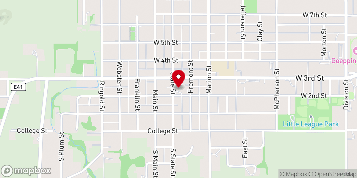 Map showing location of Stonebridge Church