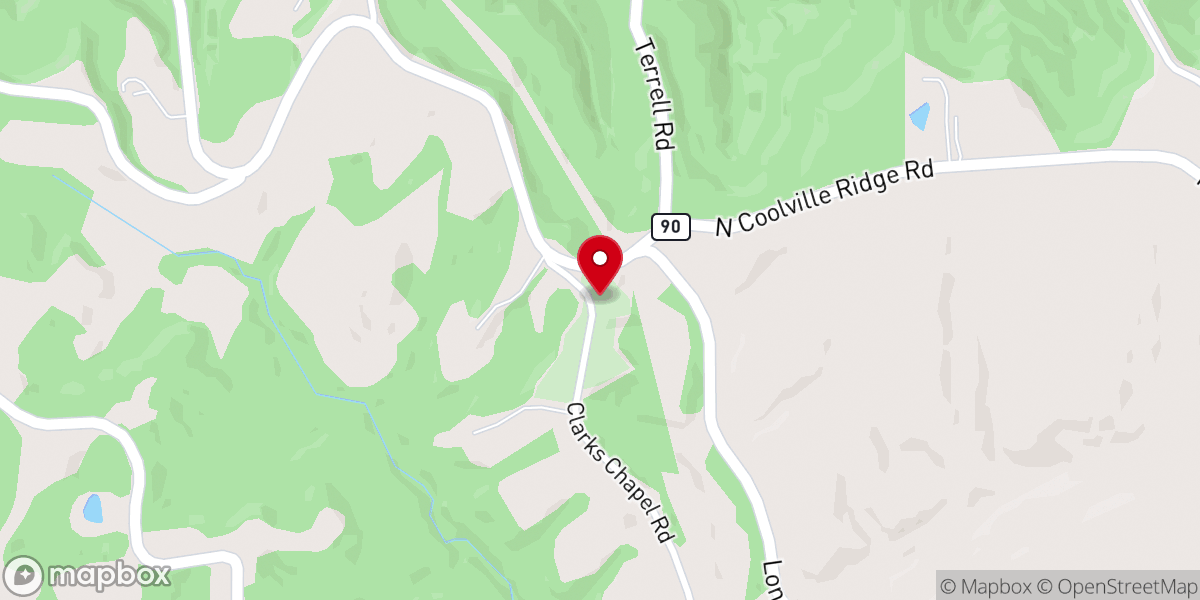 Map showing location of Clarks Chapel United Methodist Church