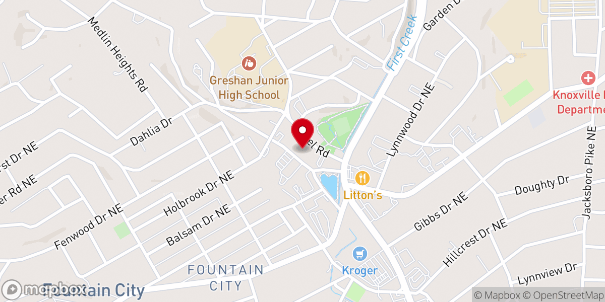 Map showing location of Fountain City United Methodist Church