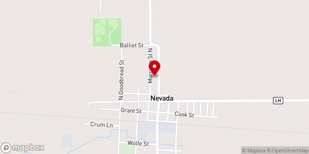 Map showing location of Nevada Community Church