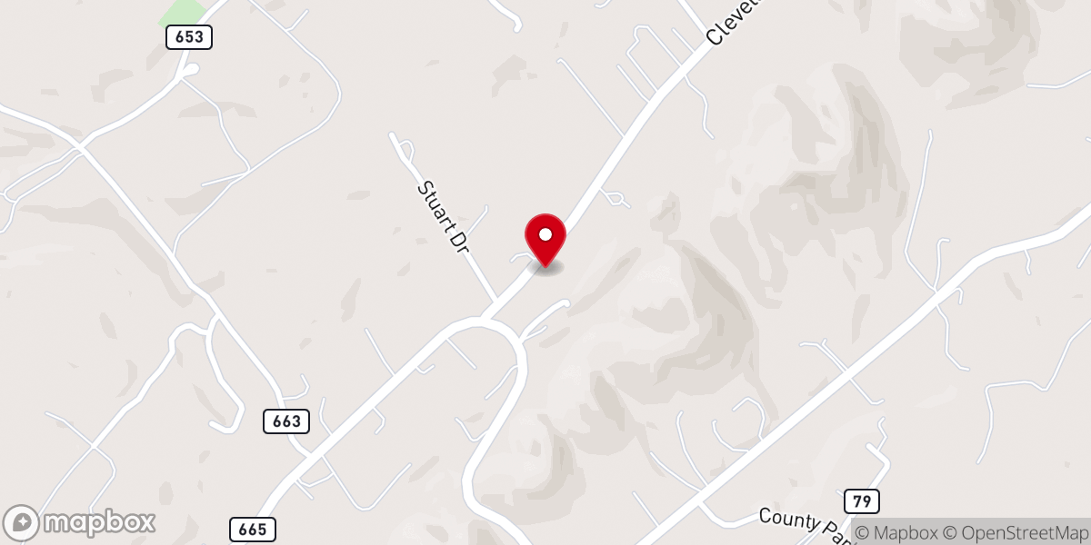 Map showing location of Holston Valley Baptist Church