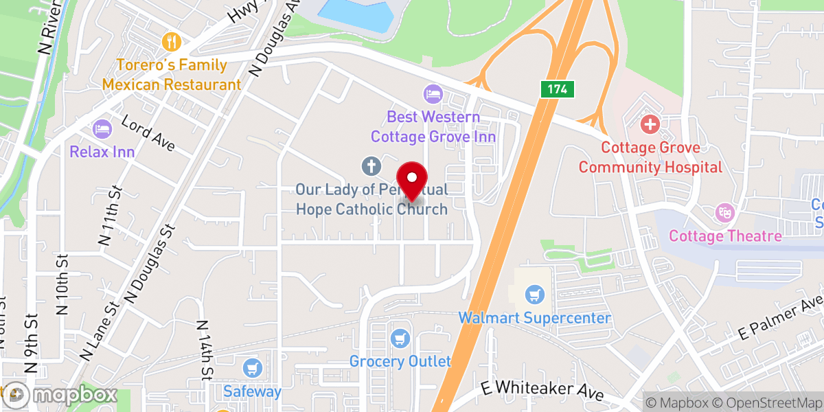 Map showing location of Our Lady of Perpetual Help Catholic Church