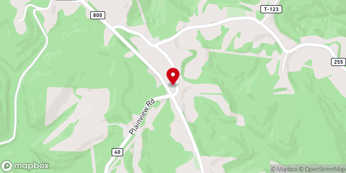 Map showing location of Jackson Ridge Church